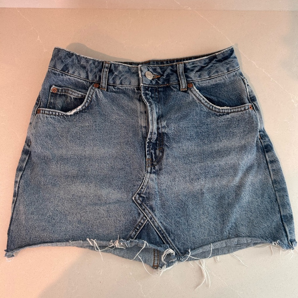 Topshop denim mini skirt